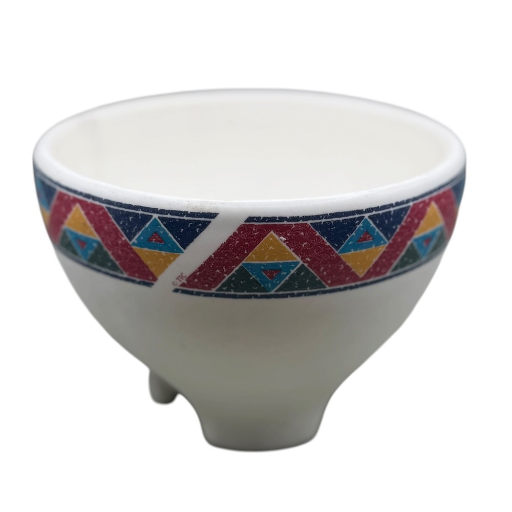 Treasure Craft Pueblo Salsa Bowl Southwestern Tripod Footed Ceramic Made in USA